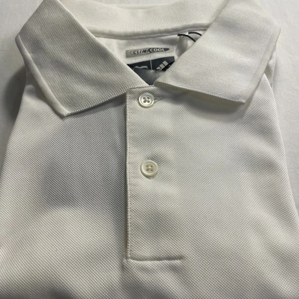 adidas men polo white size medium new